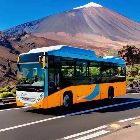 A scenic bus tour with travelers enjoying picturesque island views